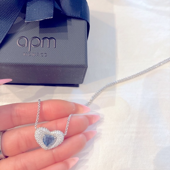 Brand new APM blue heart necklace - Picture 1 of 4